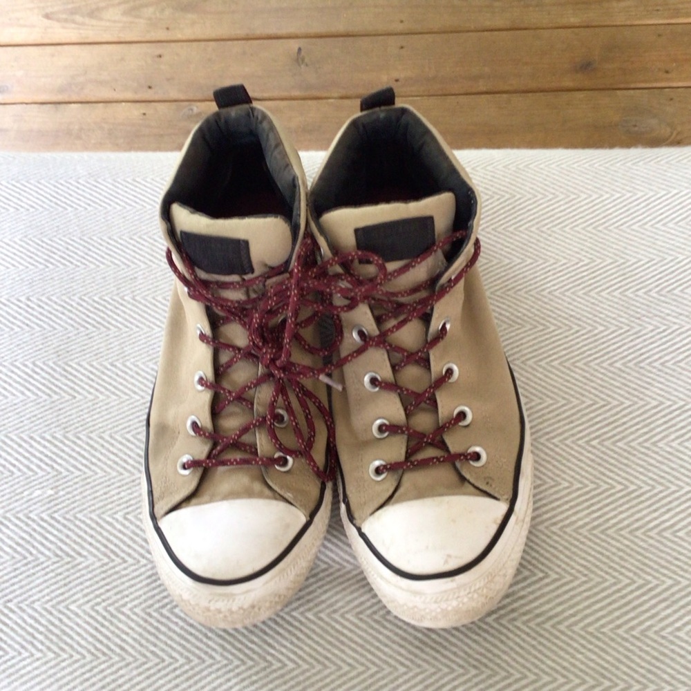 CHUCK TAYLOR ALL STARS HI TOP KAHKI AND BLACK SZ 12
